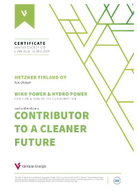 Wind-Hydro-certificate